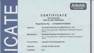 OG-303、OG-606、OG-505sorting machine CE certification