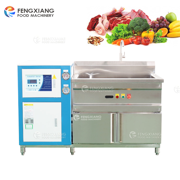 Refrigeration Vegetable Bubble Washing Machine Cooling Water Seafood Meat Cleaning Machine