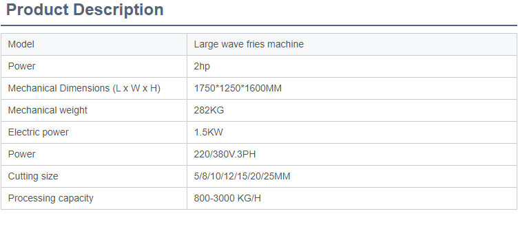 Crinkle Chip Cutting Machine